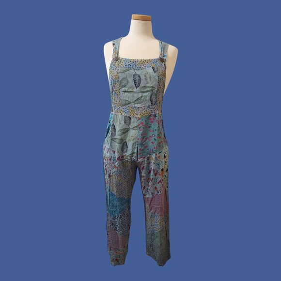 NWT  Old School Patchwork Overalls -Medium - Picture 1 of 11